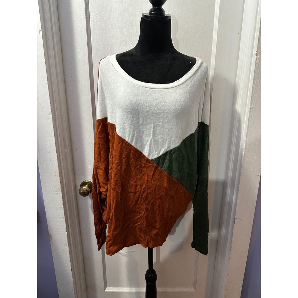 Haptics Color Block Long Sleeve Sweater in‎ 2X NWT